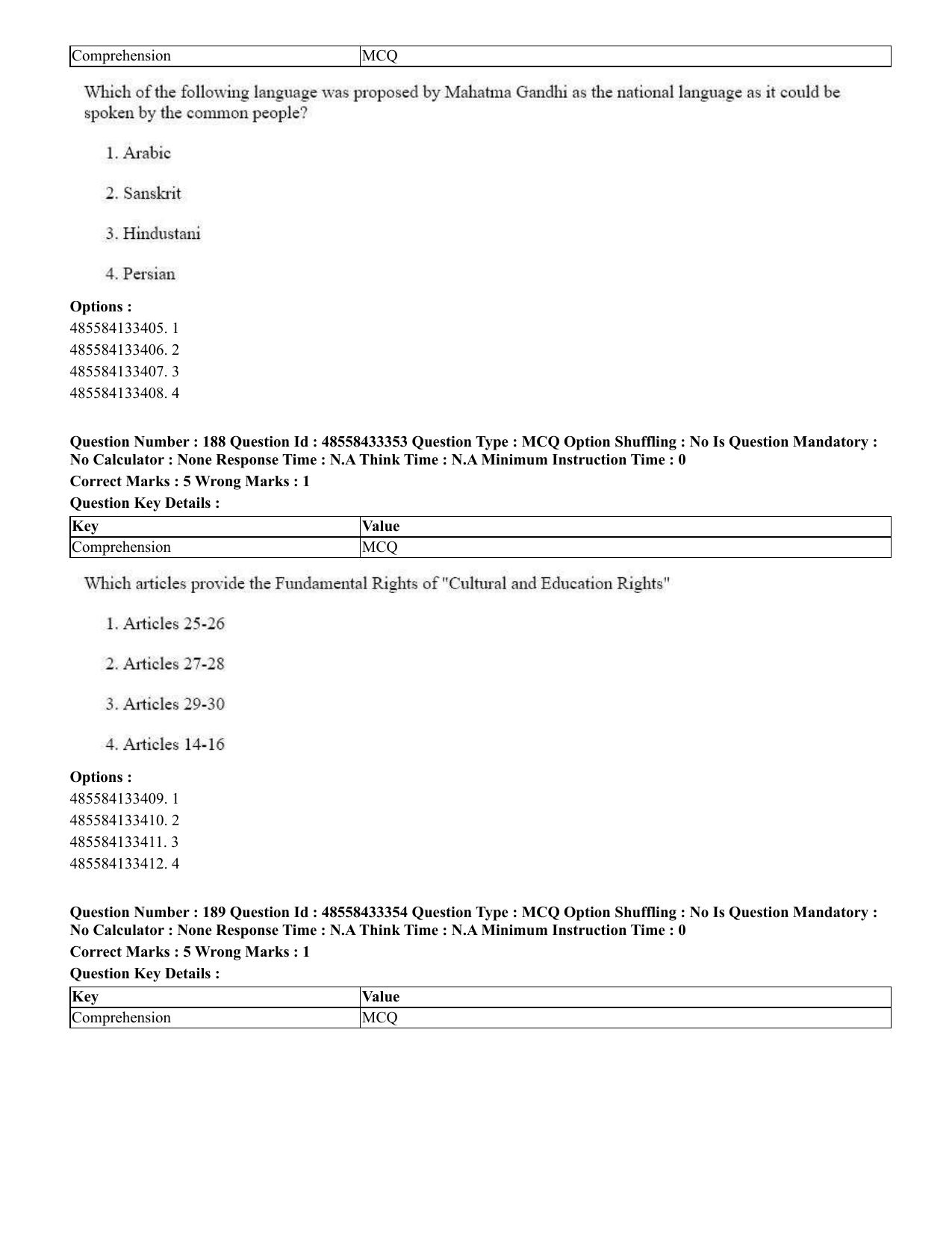 CUET 2023 English Telugu Shift 1 Question Papers - 18 June 2023 - Page 150