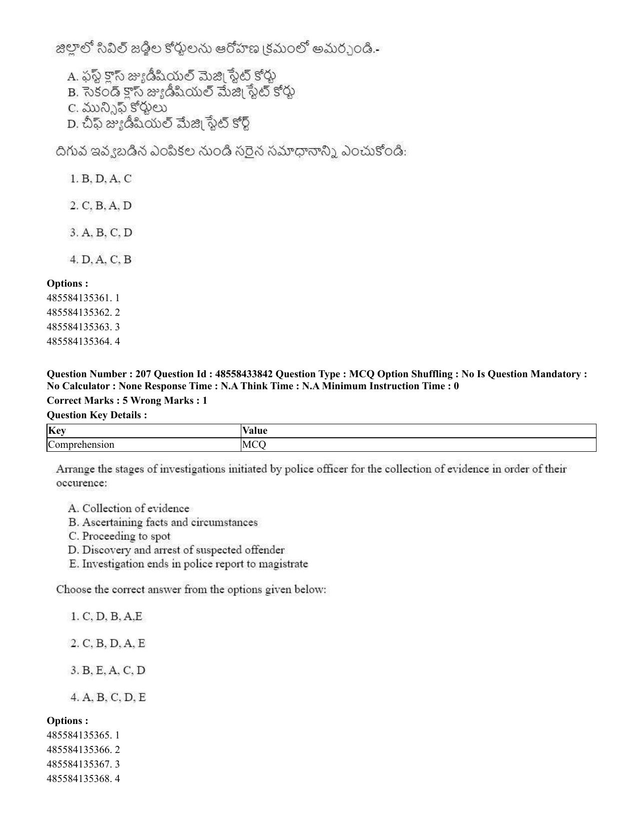 CUET 2023 English Telugu Shift 1 Question Papers - 18 June 2023 - Page 165