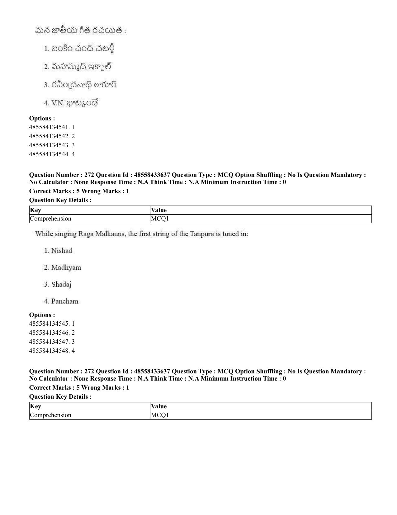 CUET 2023 English Telugu Shift 1 Question Papers - 18 June 2023 - Page 250