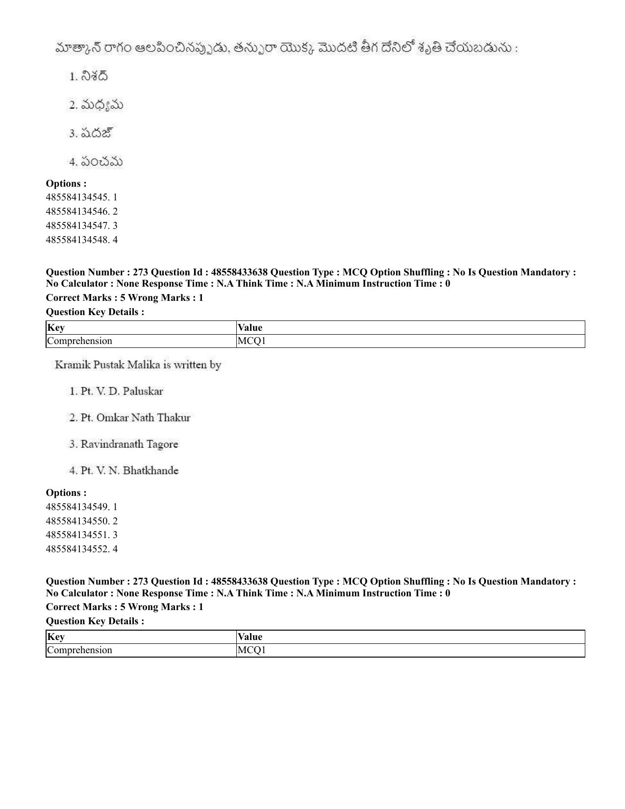 CUET 2023 English Telugu Shift 1 Question Papers - 18 June 2023 - Page 251