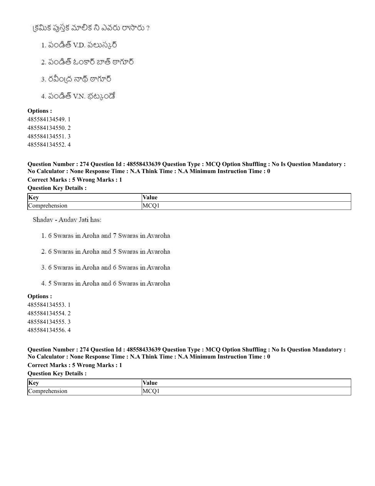 CUET 2023 English Telugu Shift 1 Question Papers - 18 June 2023 - Page 252