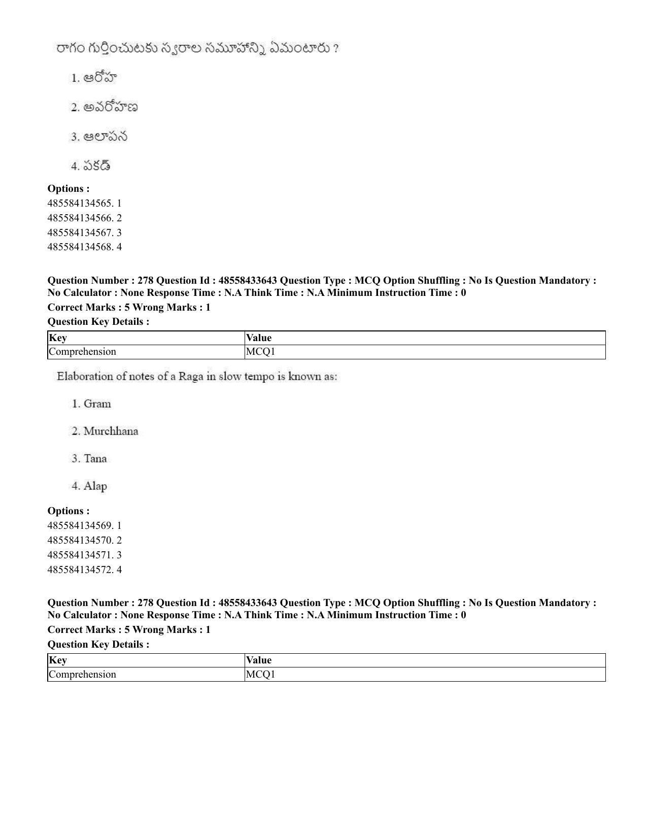 CUET 2023 English Telugu Shift 1 Question Papers - 18 June 2023 - Page 256