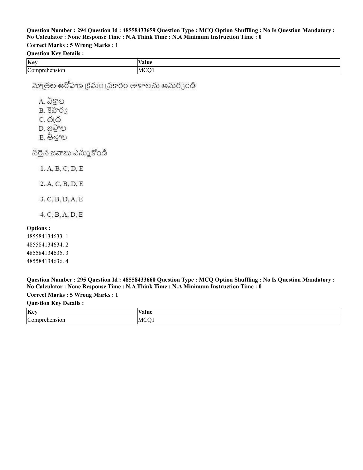 CUET 2023 English Telugu Shift 1 Question Papers - 18 June 2023 - Page 274