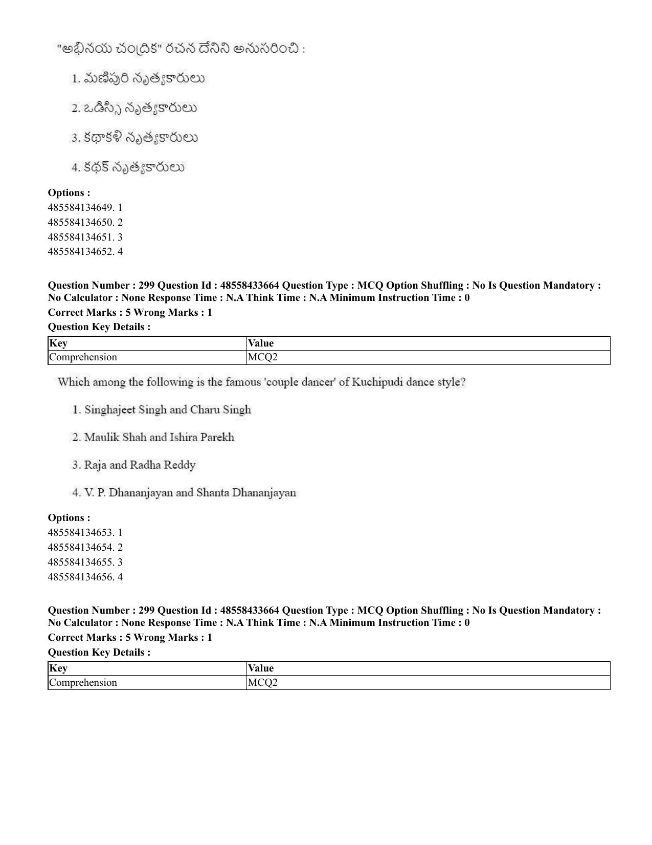 CUET 2023 English Telugu Shift 1 Question Papers - 18 June 2023 - Page 279
