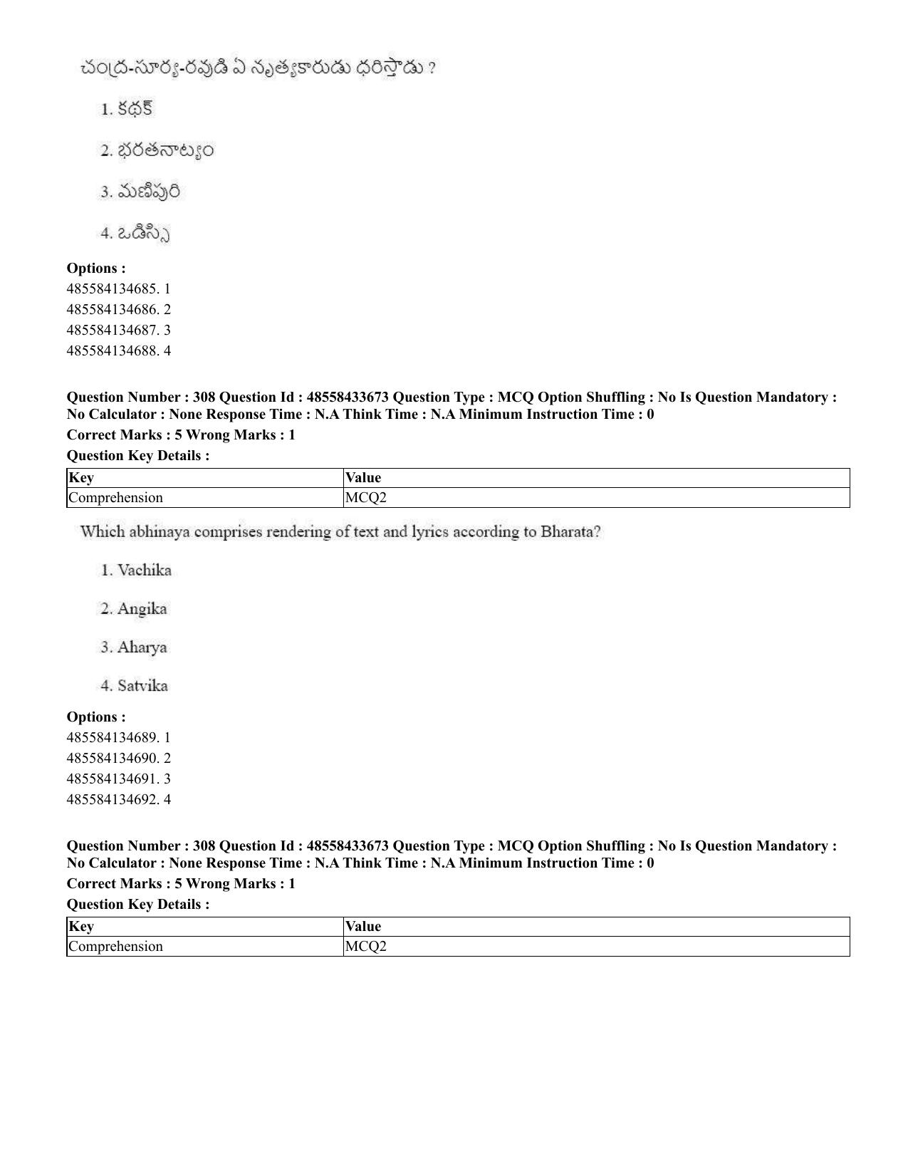 CUET 2023 English Telugu Shift 1 Question Papers - 18 June 2023 - Page 288