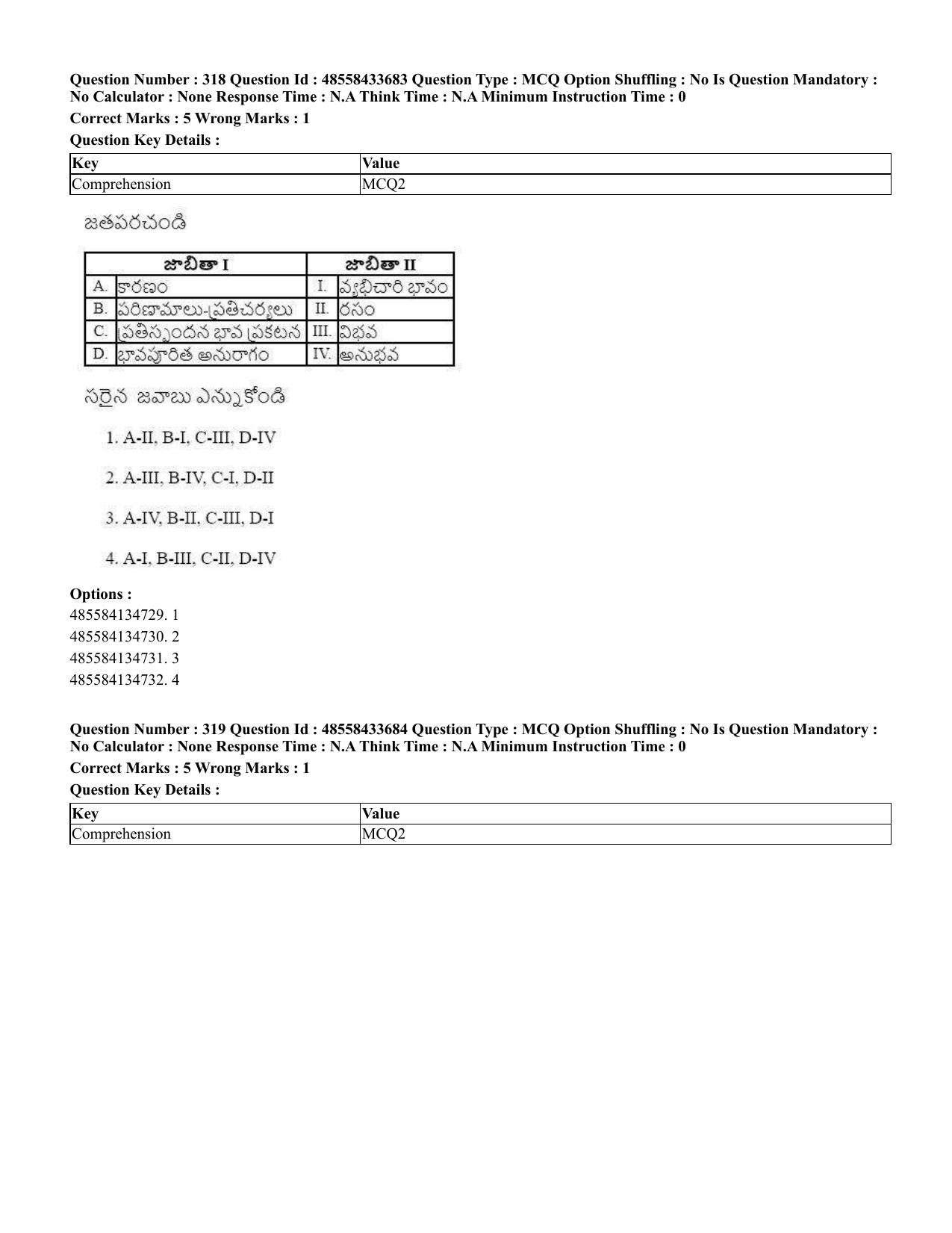 CUET 2023 English Telugu Shift 1 Question Papers - 18 June 2023 - Page 301