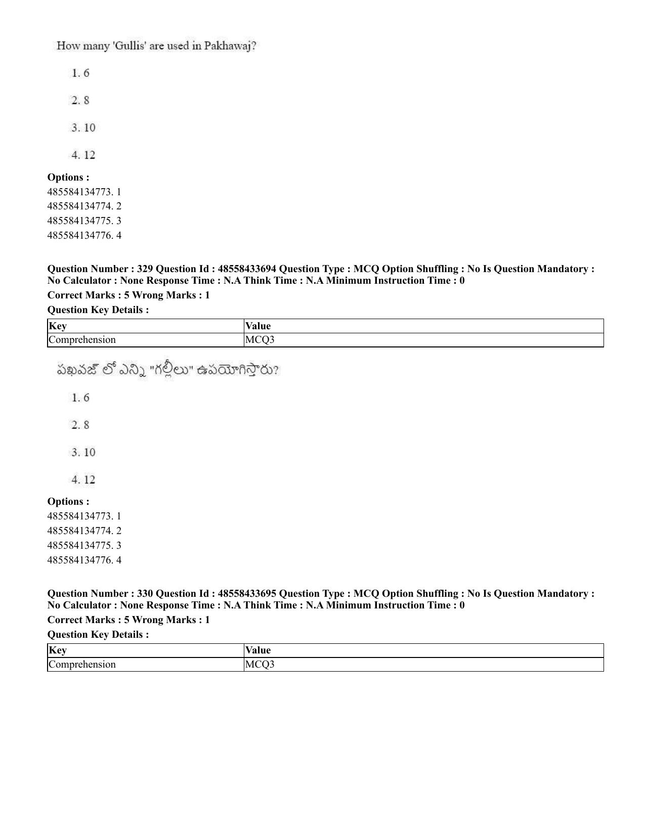 CUET 2023 English Telugu Shift 1 Question Papers - 18 June 2023 - Page 313