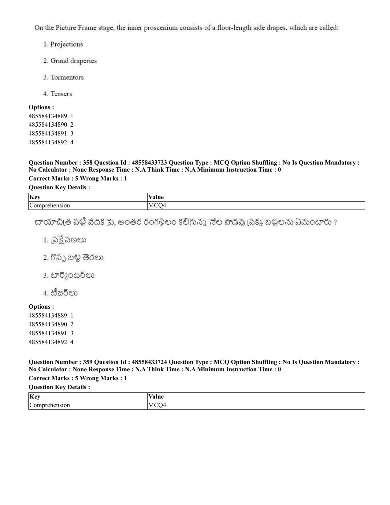 CUET 2023 English Telugu Shift 1 Question Papers - 18 June 2023 - Page 344