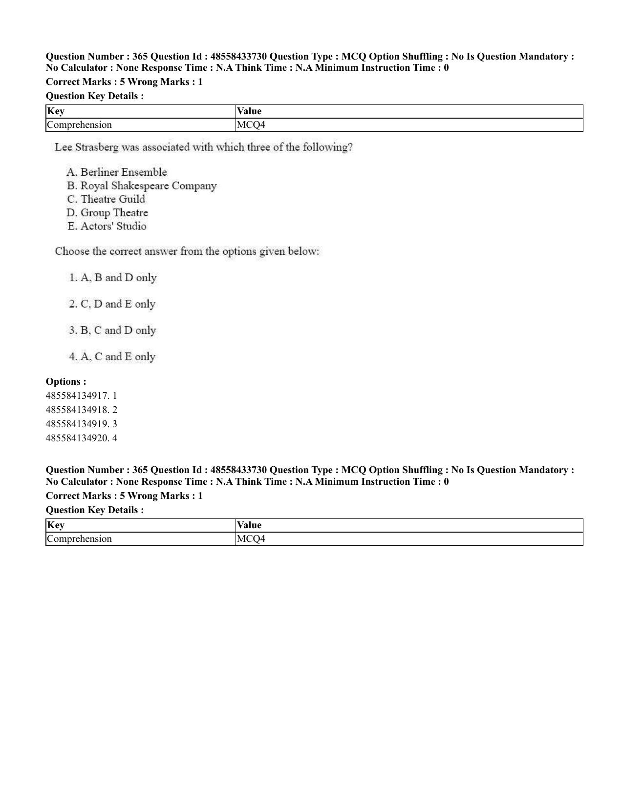 CUET 2023 English Telugu Shift 1 Question Papers - 18 June 2023 - Page 352