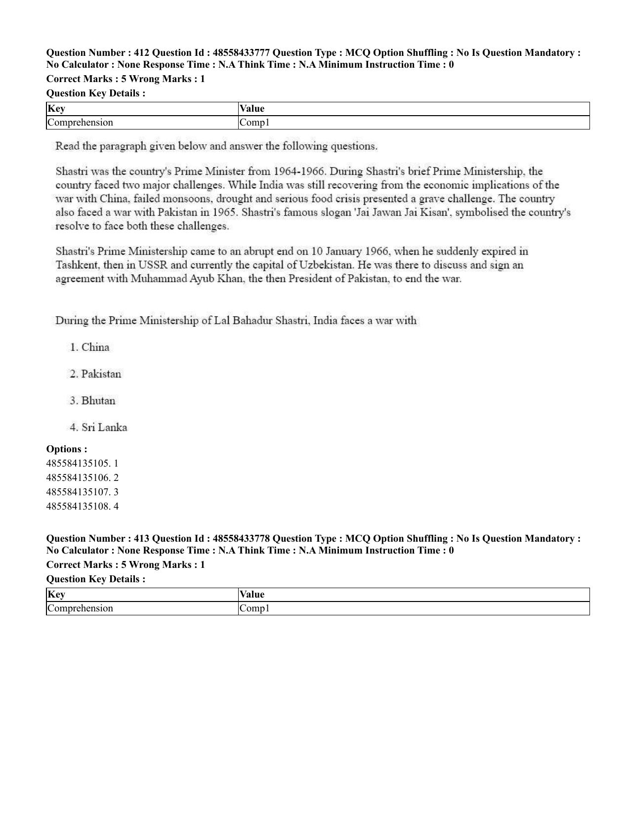 CUET 2023 English Telugu Shift 1 Question Papers - 18 June 2023 - Page 381