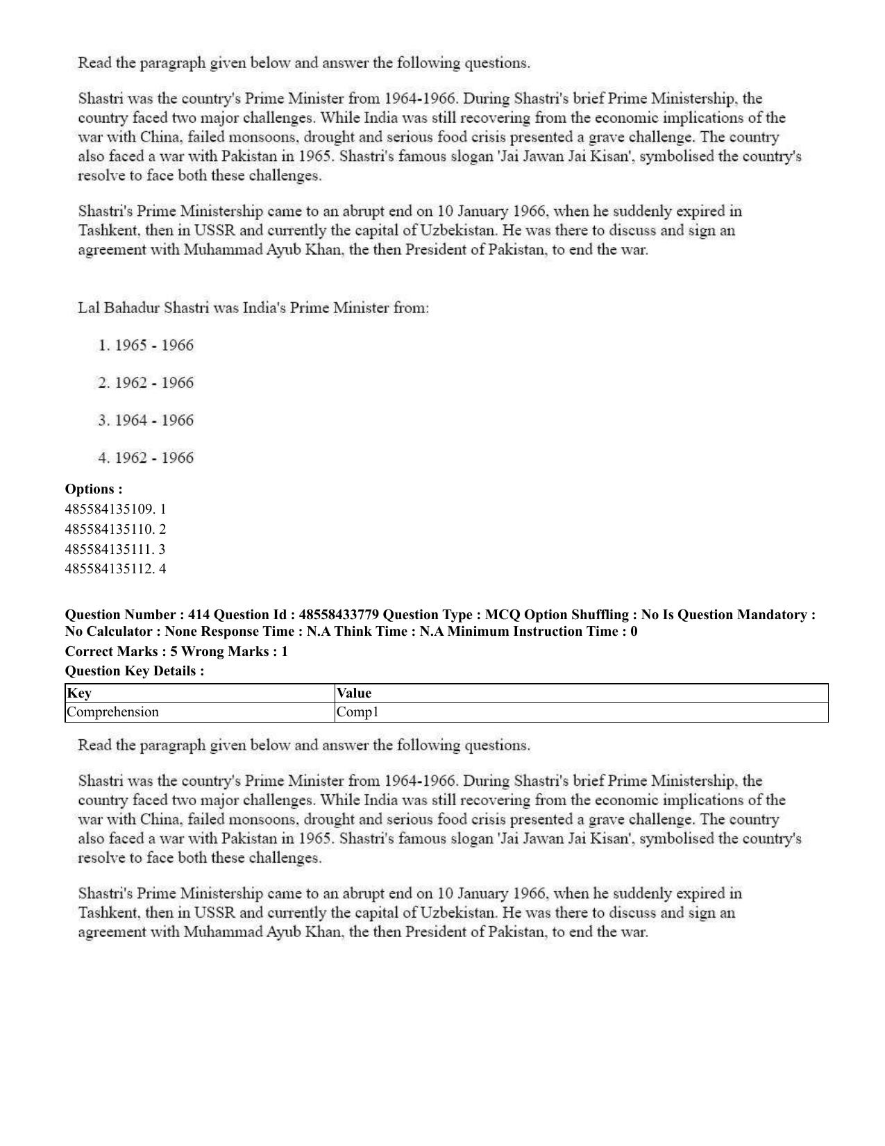 CUET 2023 English Telugu Shift 1 Question Papers - 18 June 2023 - Page 382