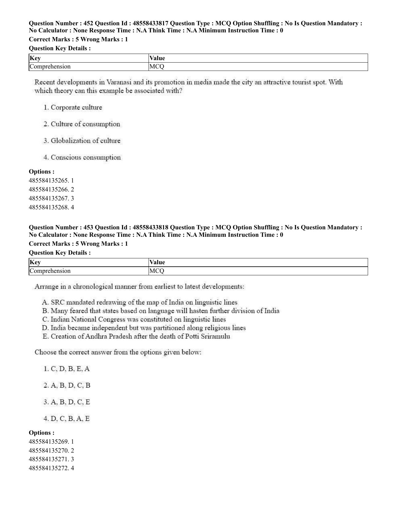 CUET 2023 English Telugu Shift 1 Question Papers - 18 June 2023 - Page 405
