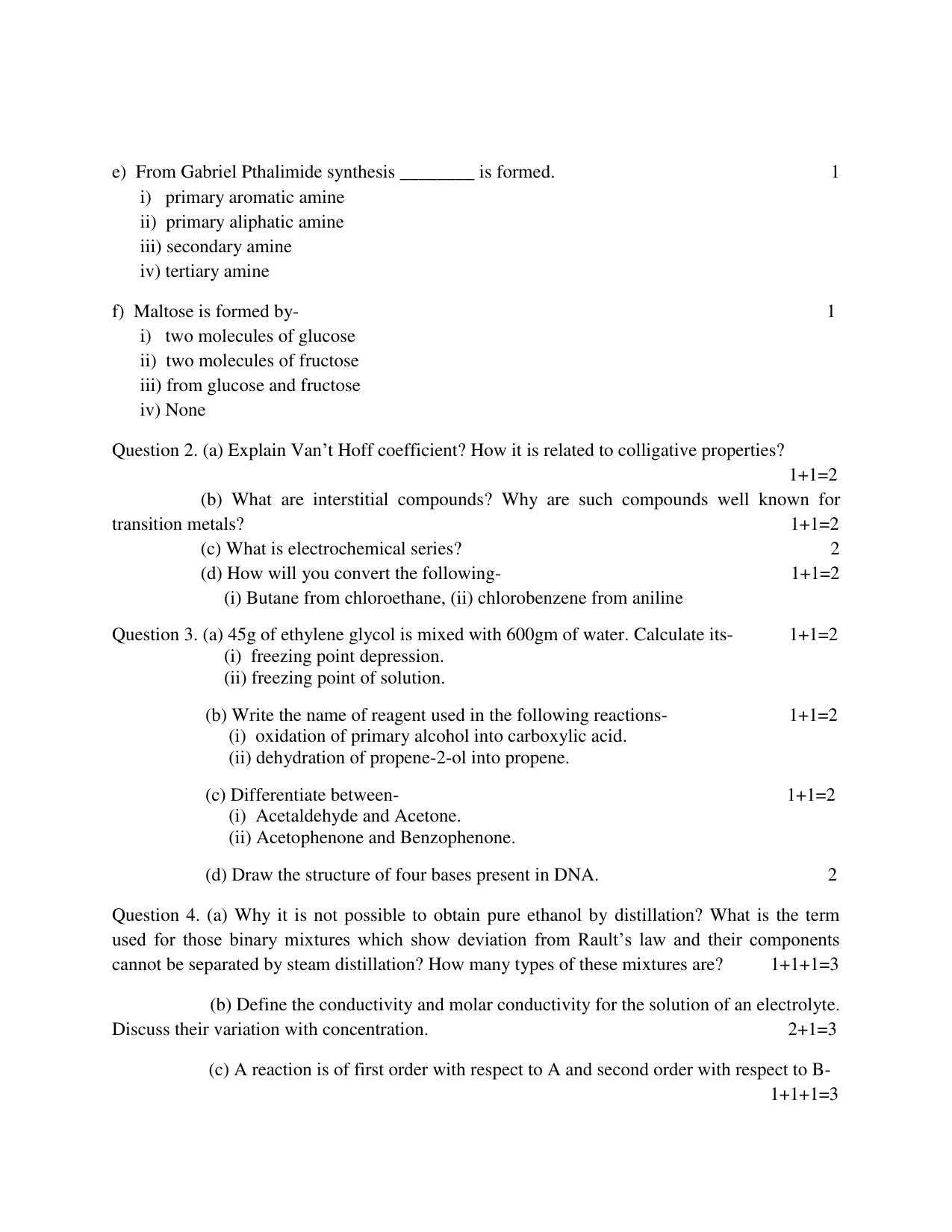 UP Board Class 12 Chemistry Model Papers 2024 - Page 2
