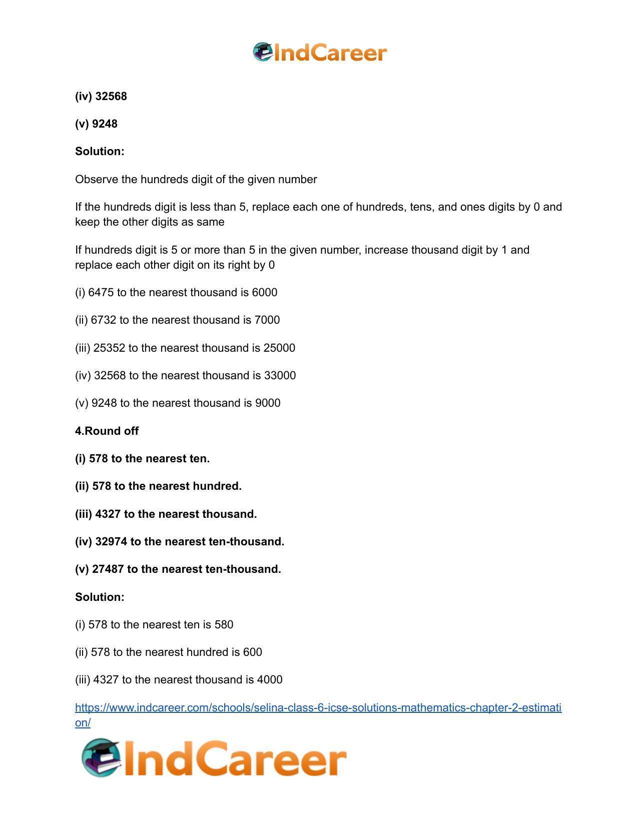 Selina Class 6 ICSE Solutions Mathematics : Chapter 2- Estimation - Page 4