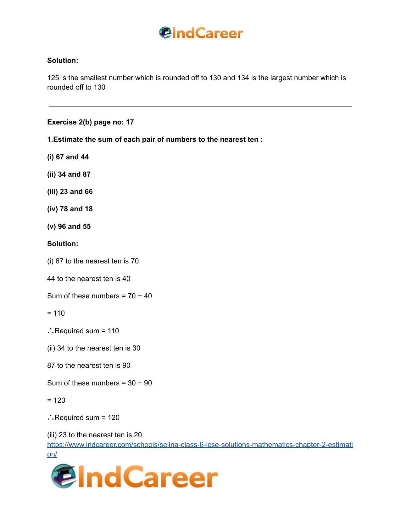 Selina Class 6 ICSE Solutions Mathematics : Chapter 2- Estimation - Page 7