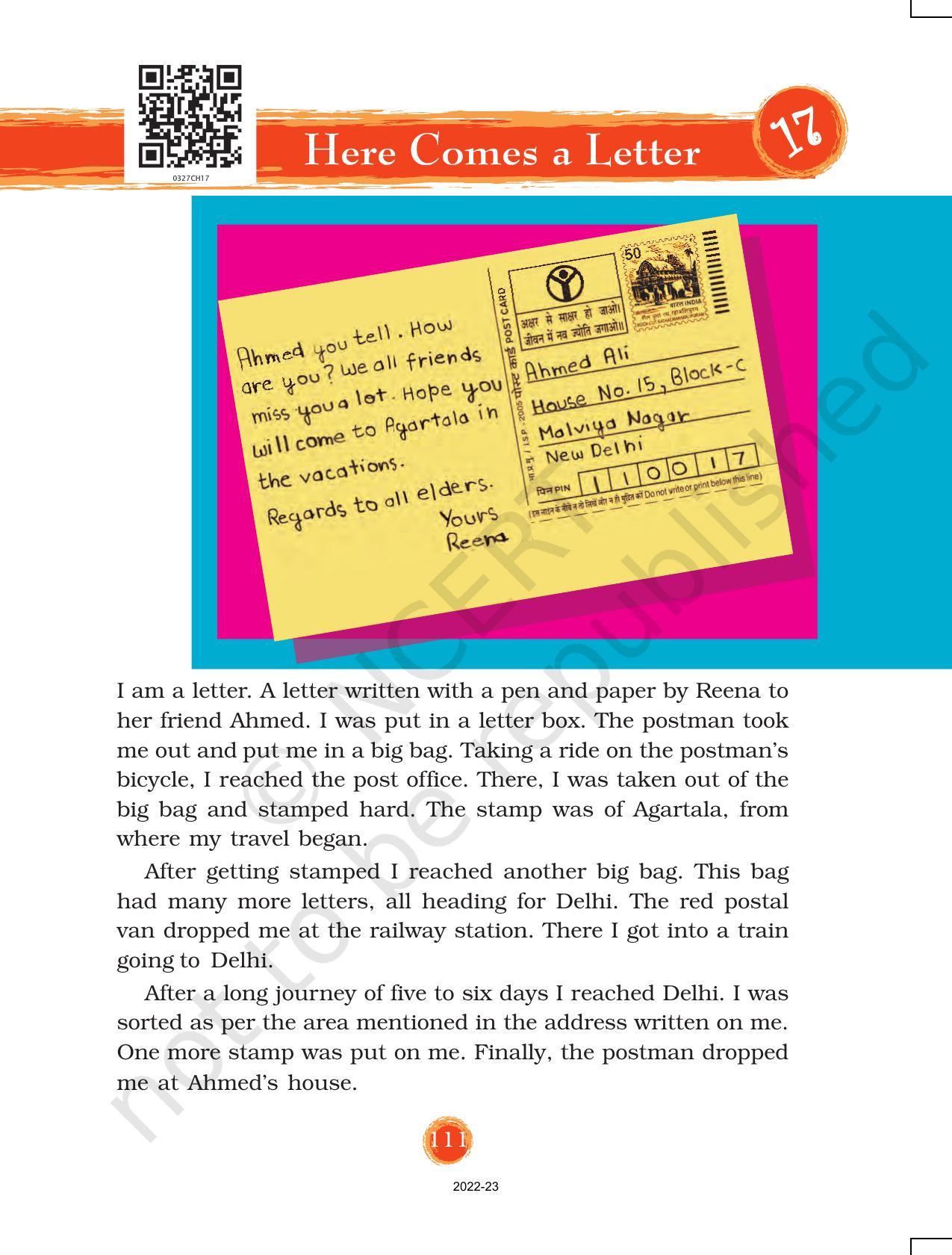 NCERT Book for Class 3 EVS Chapter 17-Here comes a Letter - Page 1