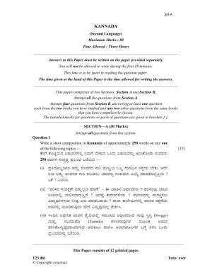 ICSE Class 10 KANNADA 2023 Question Paper