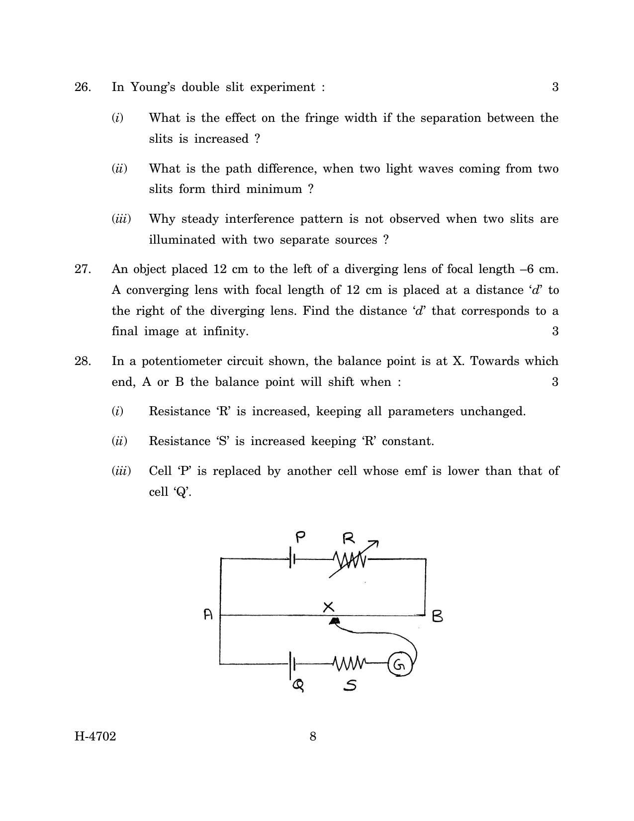 Goa Board Class 12 Physics (March 2024) Question Paper - Page 8