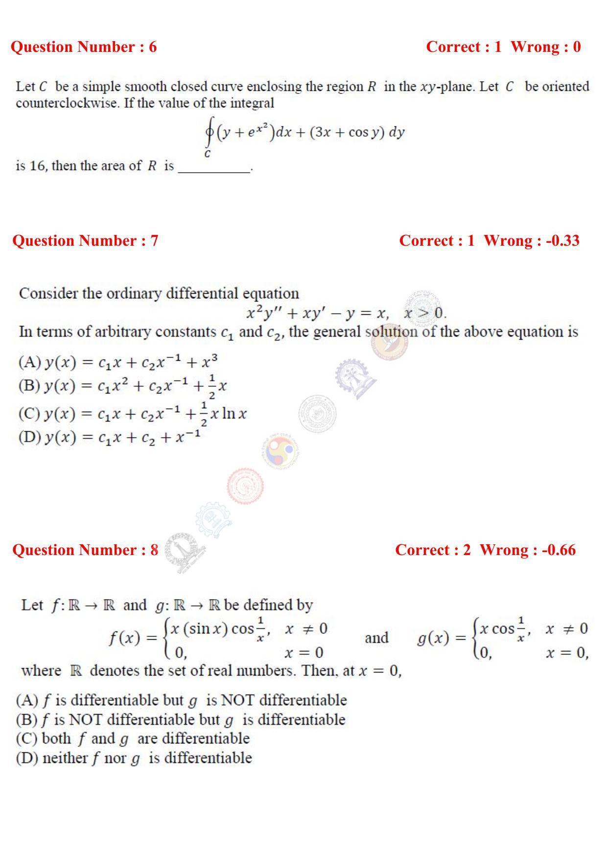 GATE 2017 Engineering Sciences (XE) Question Paper with Answer Key - Page 3