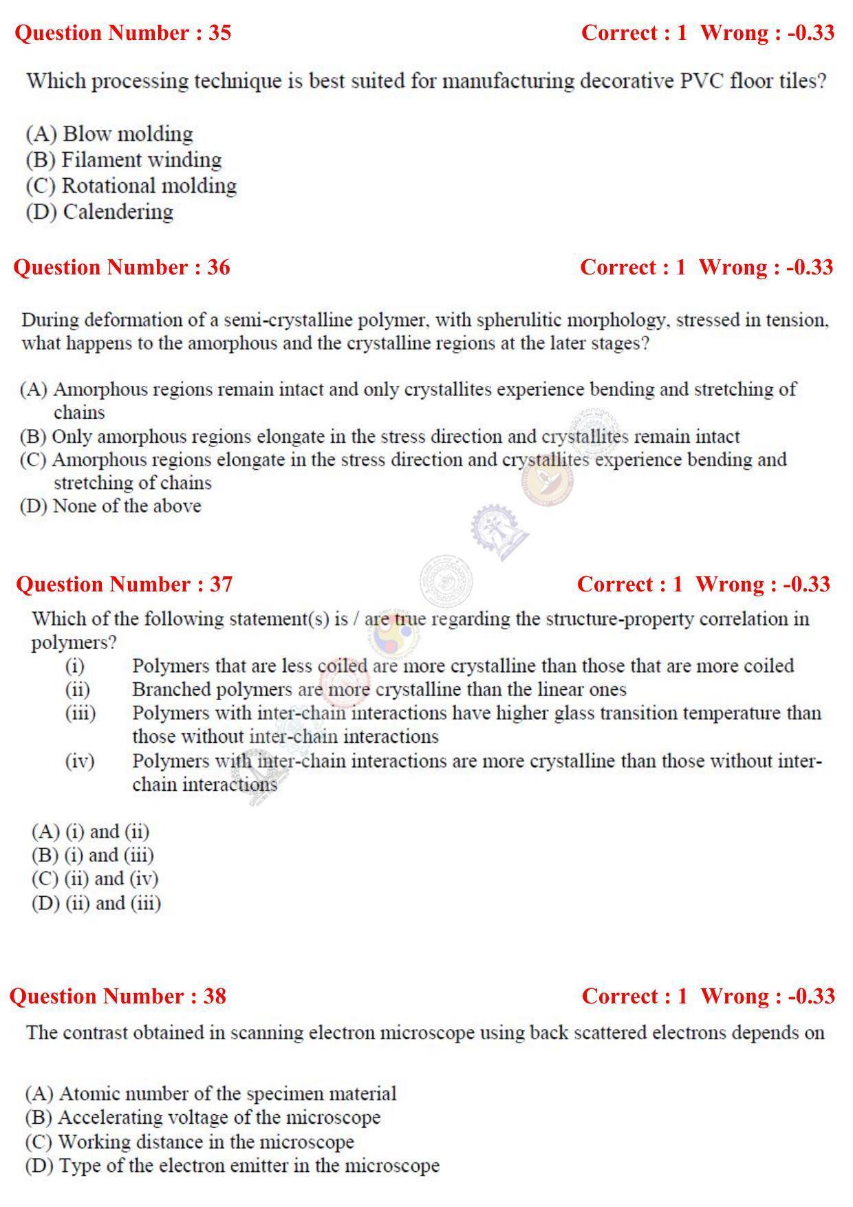 GATE 2017 Engineering Sciences (XE) Question Paper with Answer Key - Page 22