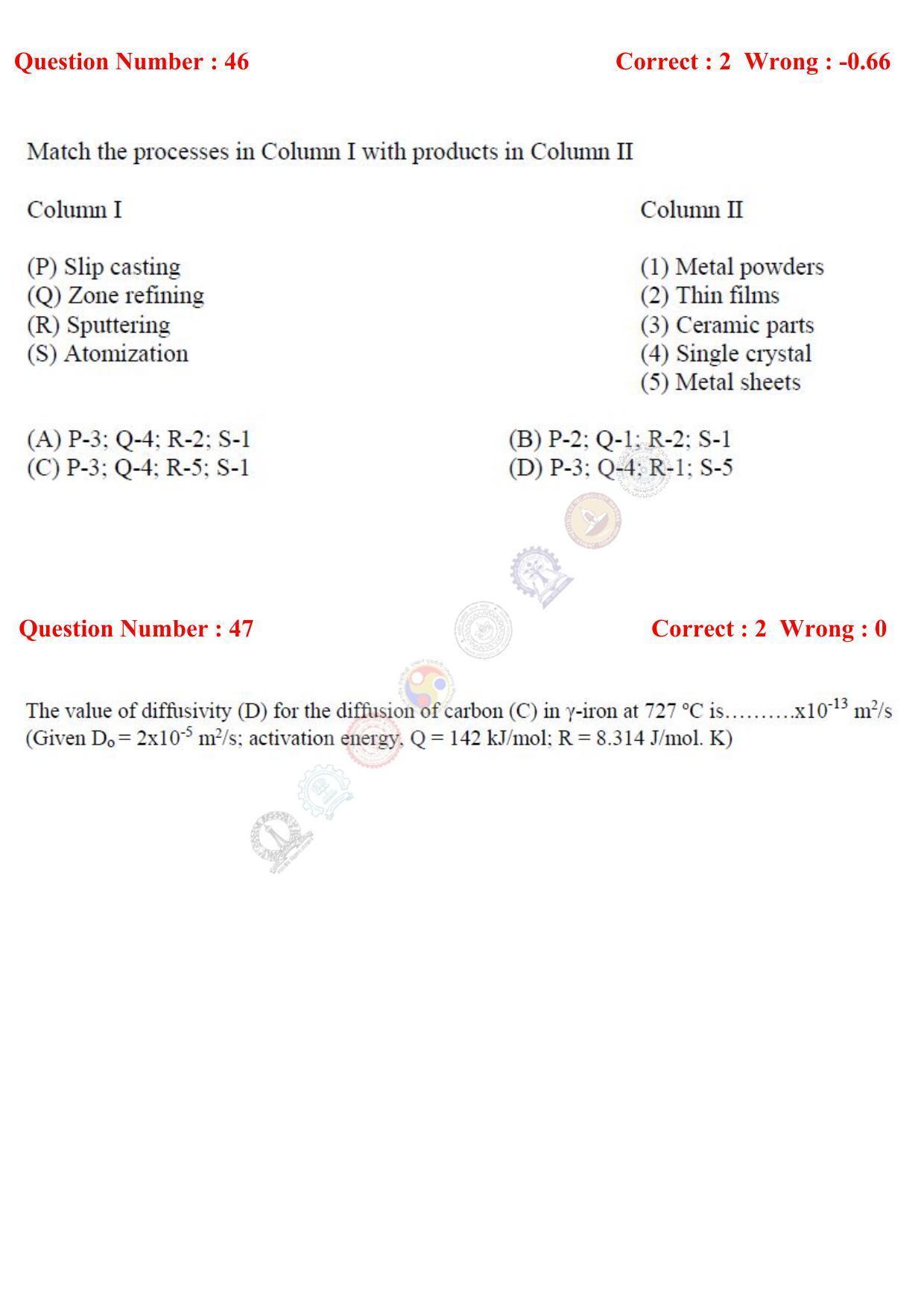 GATE 2017 Engineering Sciences (XE) Question Paper with Answer Key - Page 25