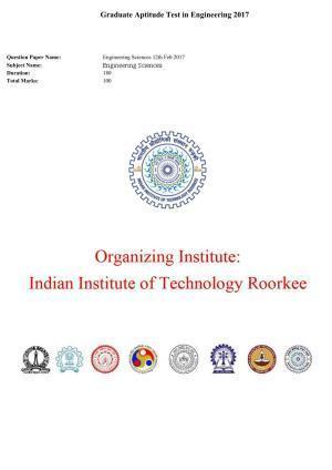 GATE 2017 Engineering Sciences (XE) Question Paper with Answer Key