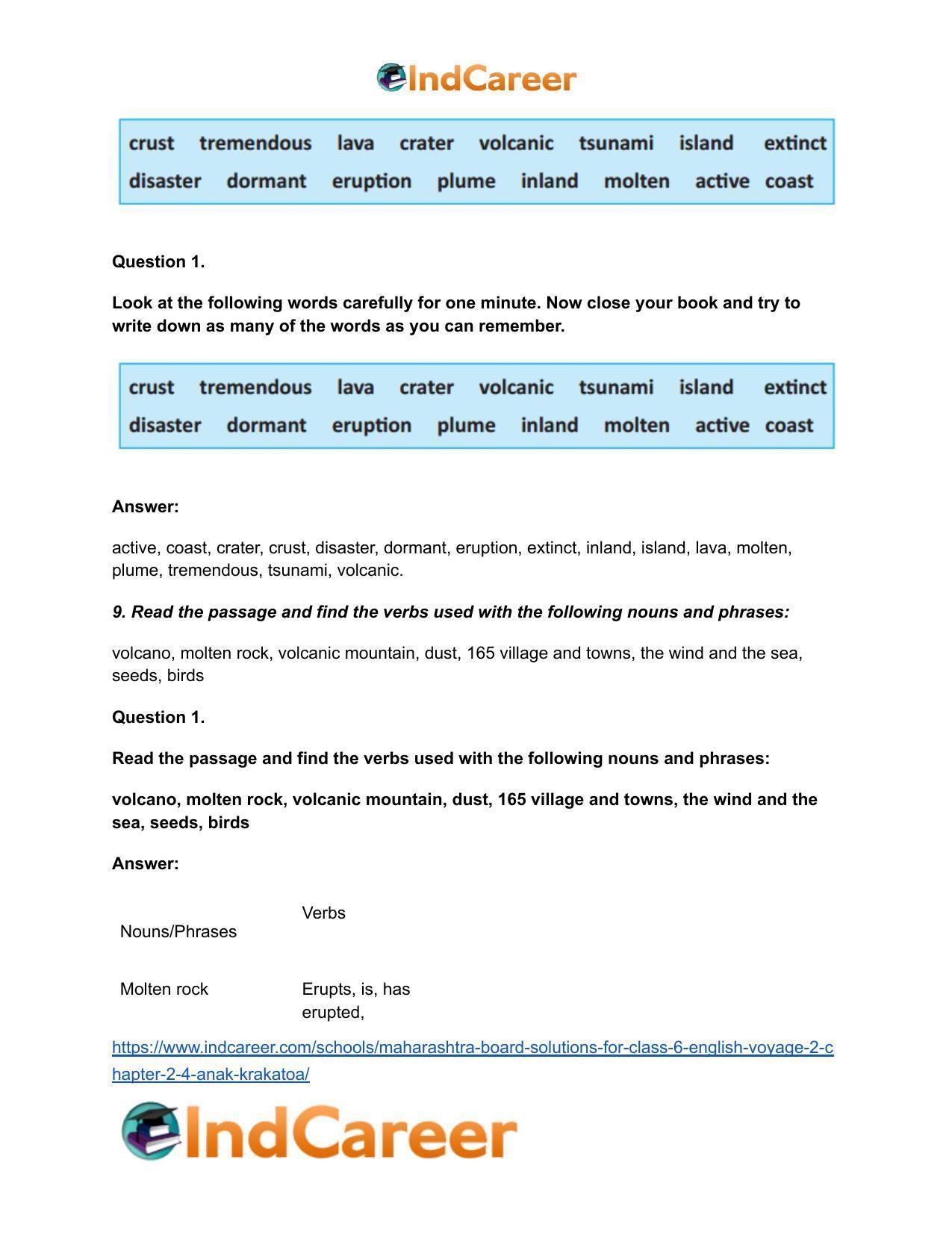 Maharashtra Board Solutions for Class 6- English (Voyage 2): Chapter 2.4- Anak Krakatoa - Page 7