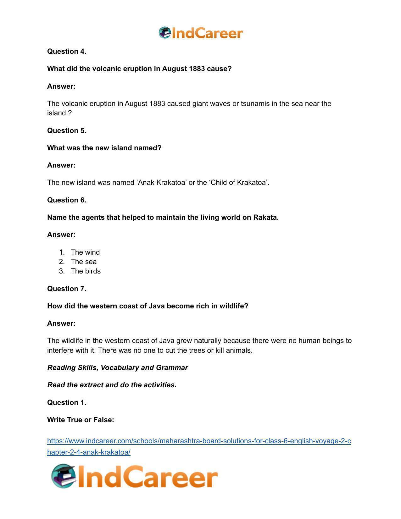 Maharashtra Board Solutions for Class 6- English (Voyage 2): Chapter 2.4- Anak Krakatoa - Page 9