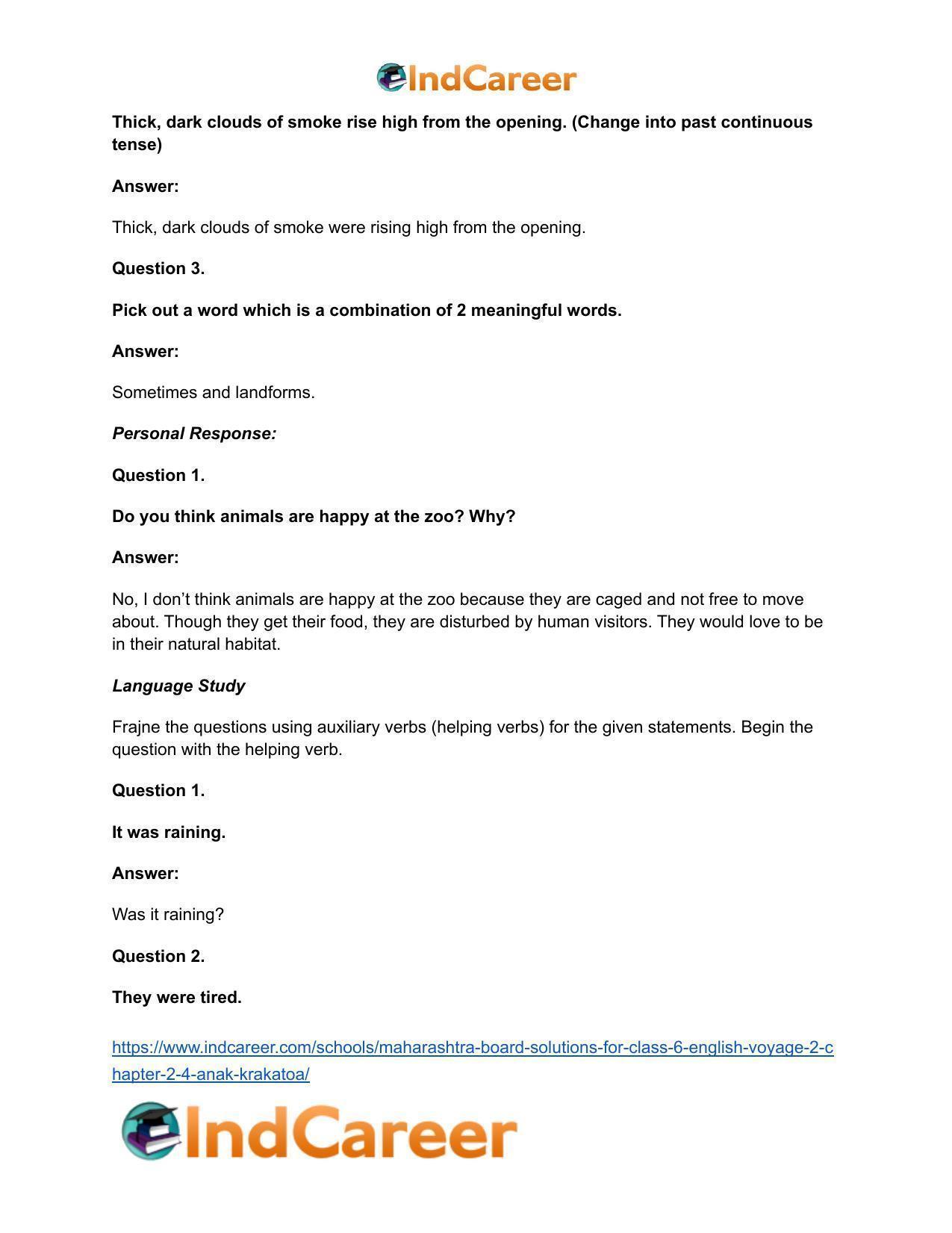 Maharashtra Board Solutions for Class 6- English (Voyage 2): Chapter 2.4- Anak Krakatoa - Page 11