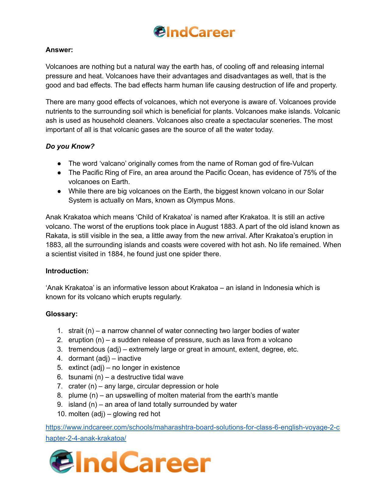 Maharashtra Board Solutions for Class 6- English (Voyage 2): Chapter 2.4- Anak Krakatoa - Page 16