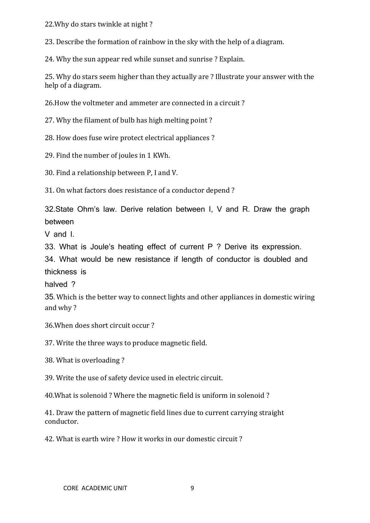 Edudel Class 10 Science Question Bank - Page 9
