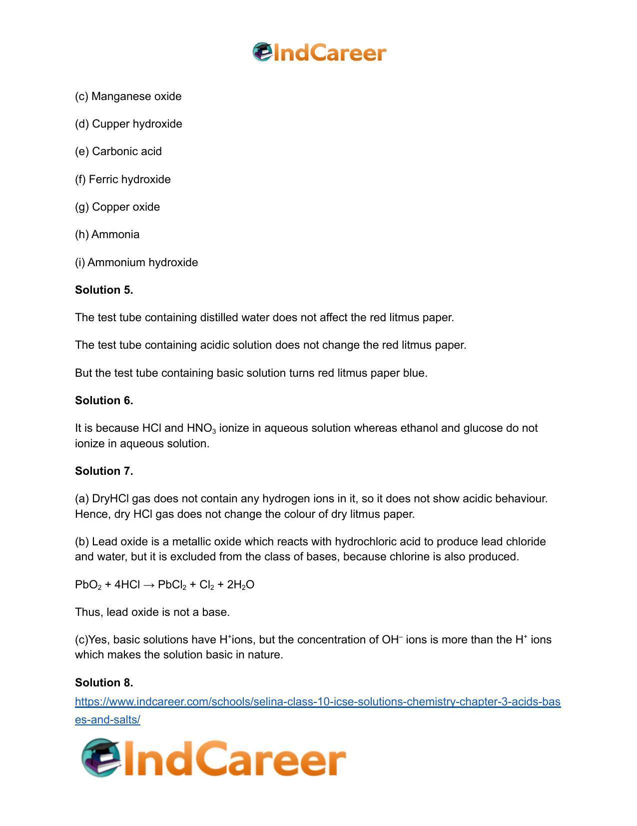 Selina Class 10 ICSE Solutions Chemistry : Chapter 3- Acids, Bases and Salts - Page 7