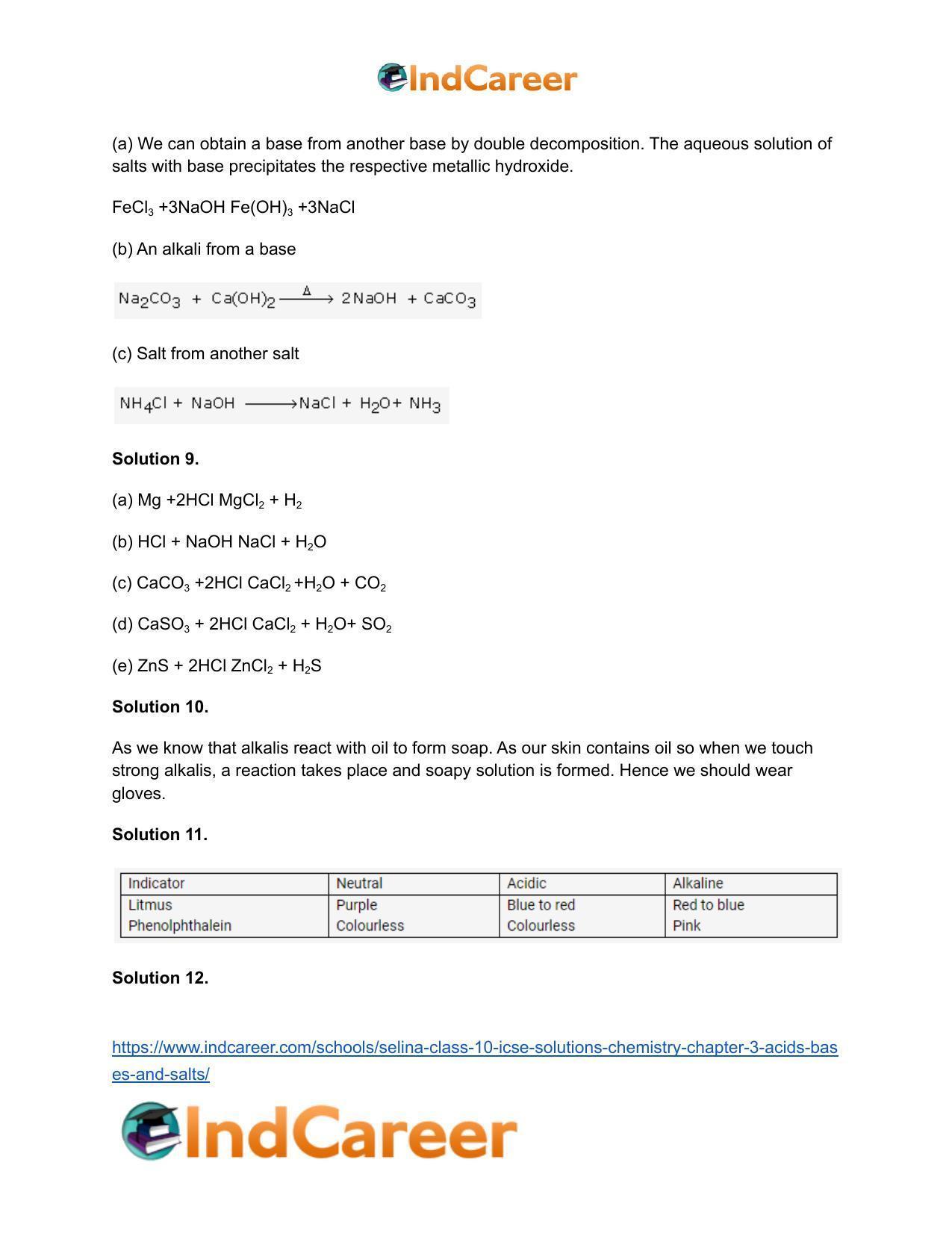 Selina Class 10 ICSE Solutions Chemistry : Chapter 3- Acids, Bases and Salts - Page 8
