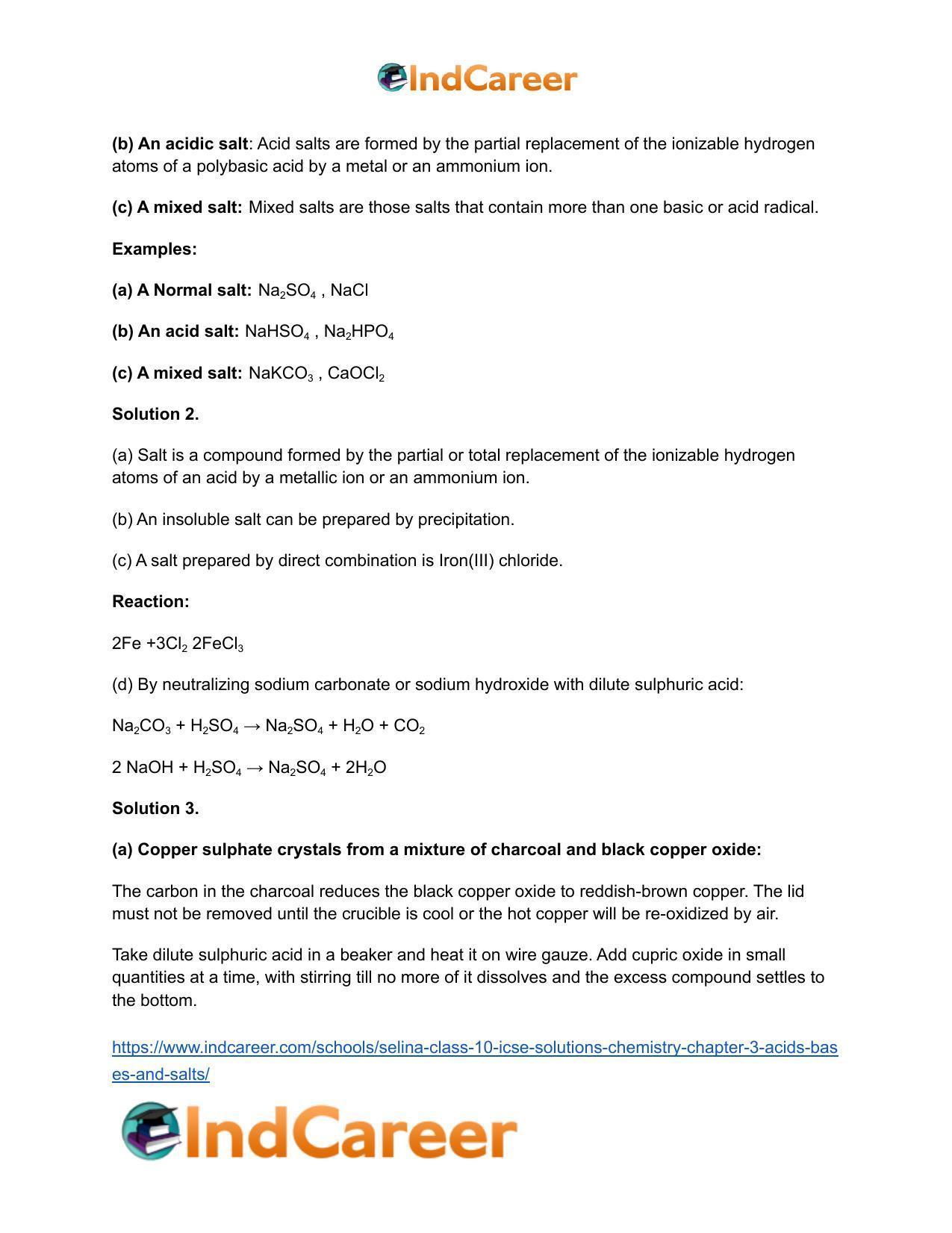 Selina Class 10 ICSE Solutions Chemistry : Chapter 3- Acids, Bases and Salts - Page 11