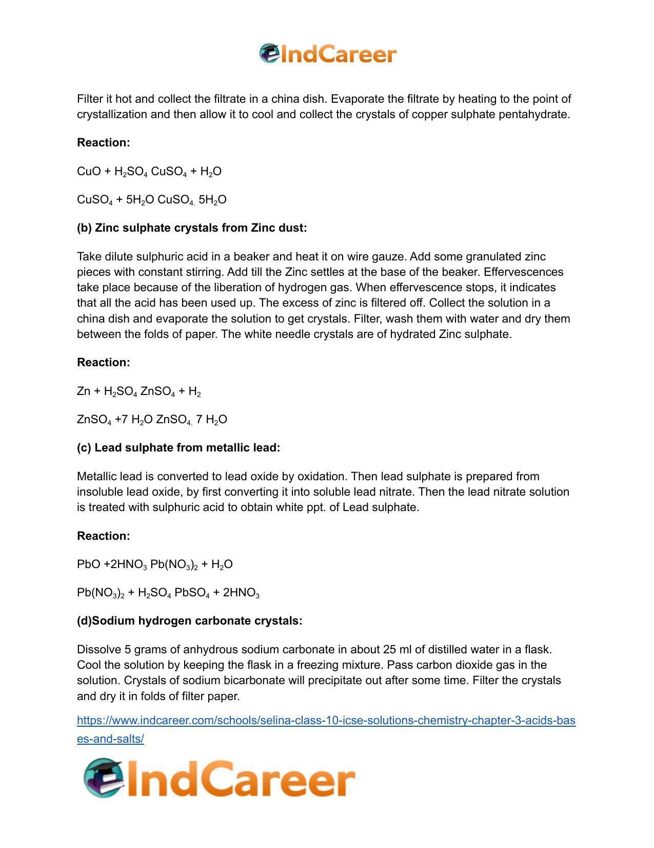 Selina Class 10 ICSE Solutions Chemistry : Chapter 3- Acids, Bases and Salts - Page 12