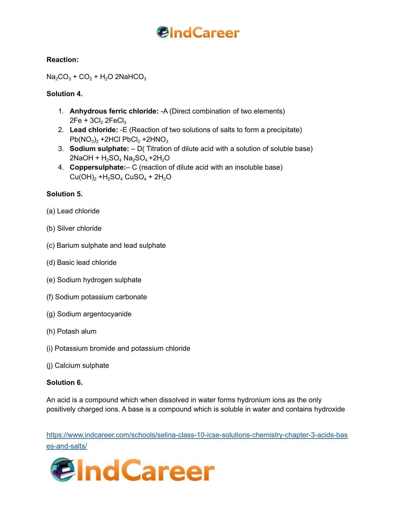 Selina Class 10 ICSE Solutions Chemistry : Chapter 3- Acids, Bases and Salts - Page 13