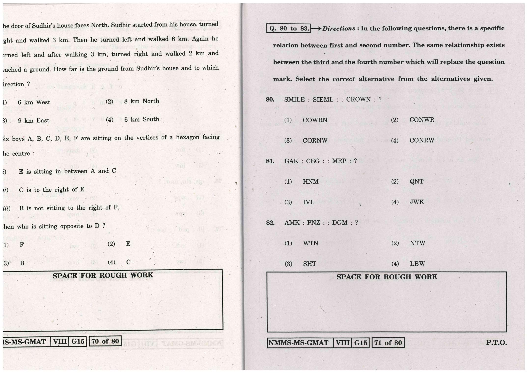 MAT MARATHI WITH ENGLISH VERSION 2015-16 Class 8 Maharashtra NMMS Question Papers - Page 36