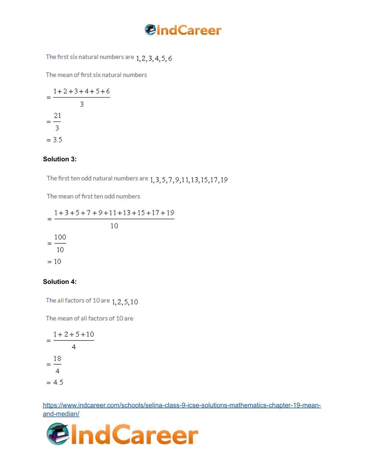 Selina Class 9 ICSE Solutions Mathematics : Chapter 19- Mean and Median - Page 3