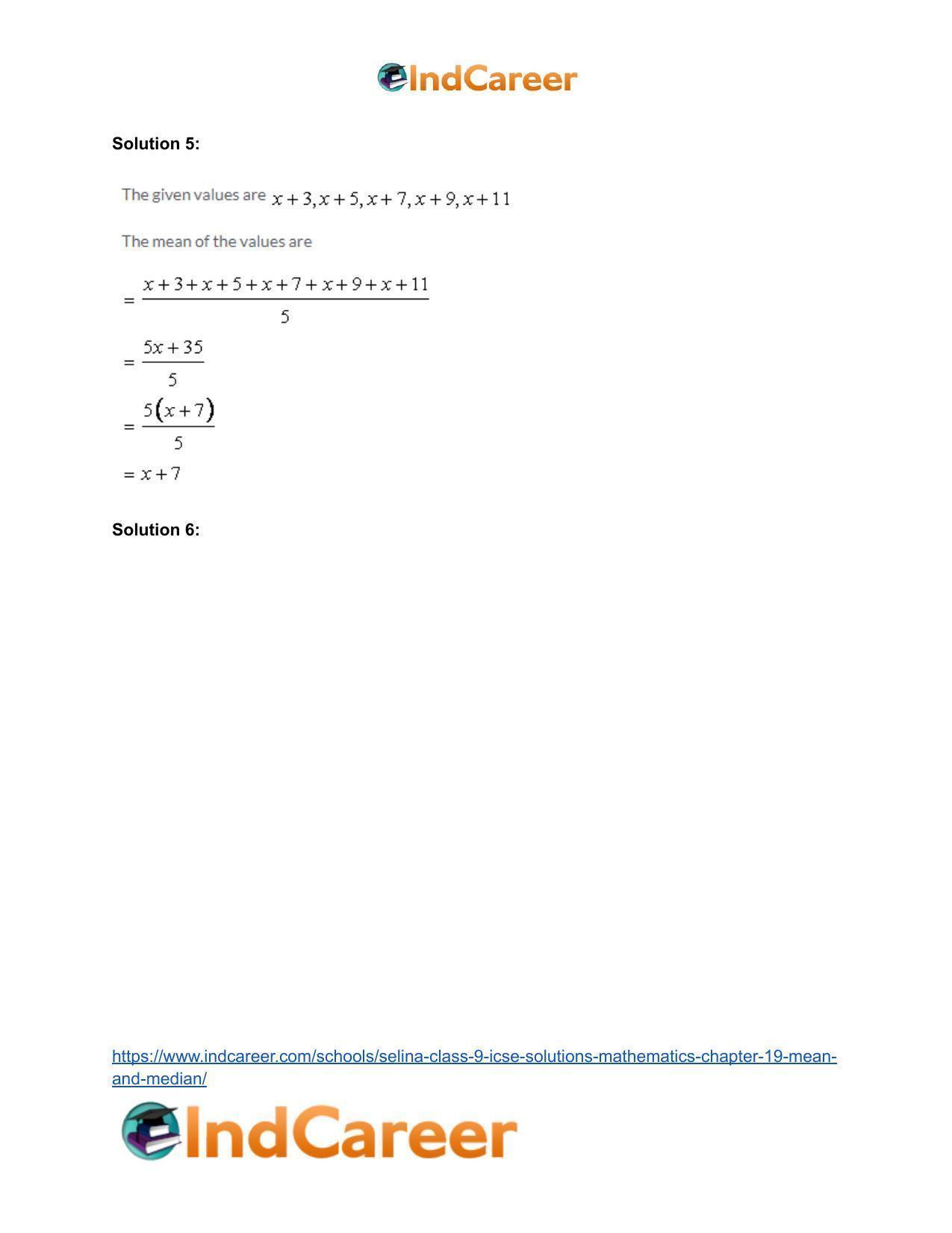 Selina Class 9 ICSE Solutions Mathematics : Chapter 19- Mean and Median - Page 4