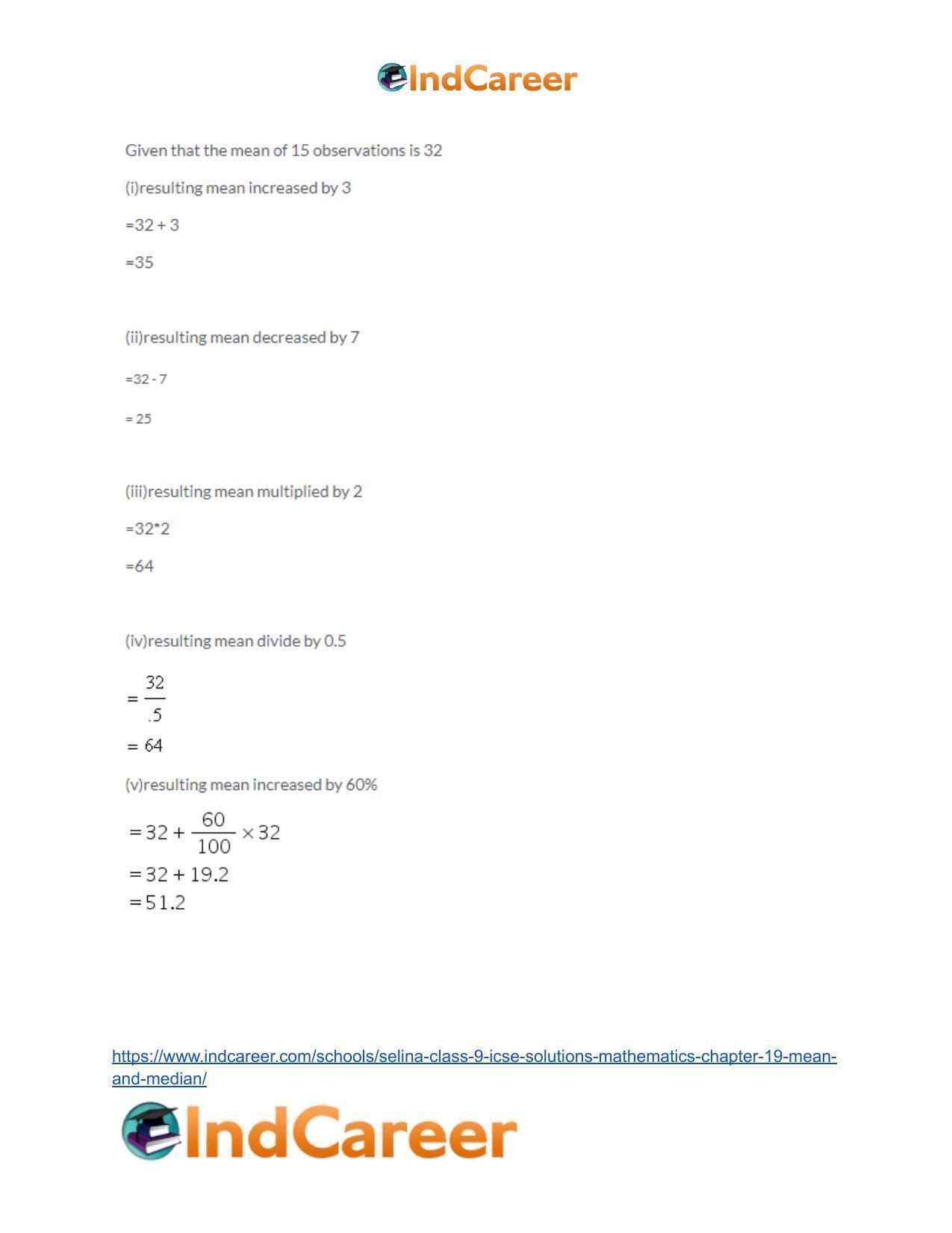 Selina Class 9 ICSE Solutions Mathematics : Chapter 19- Mean and Median - Page 6