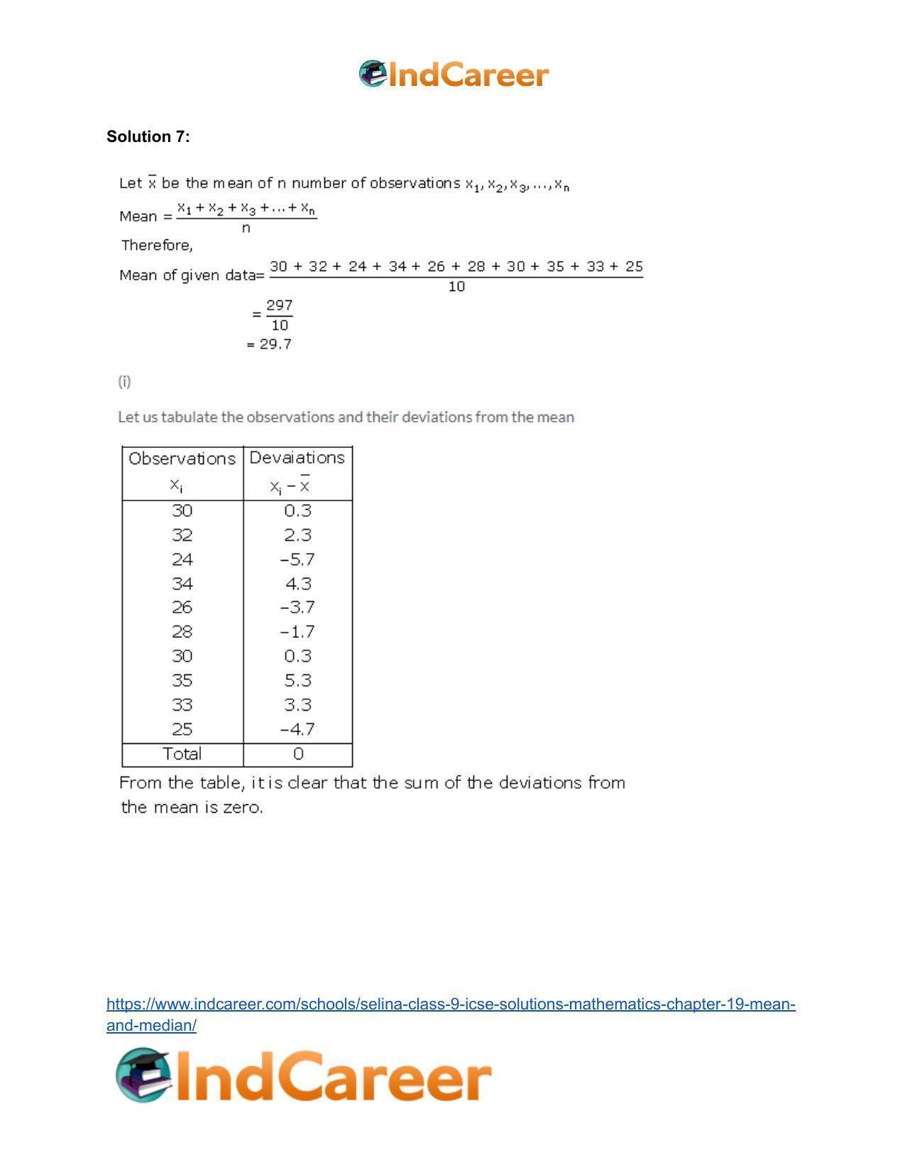 Selina Class 9 ICSE Solutions Mathematics : Chapter 19- Mean and Median - Page 23