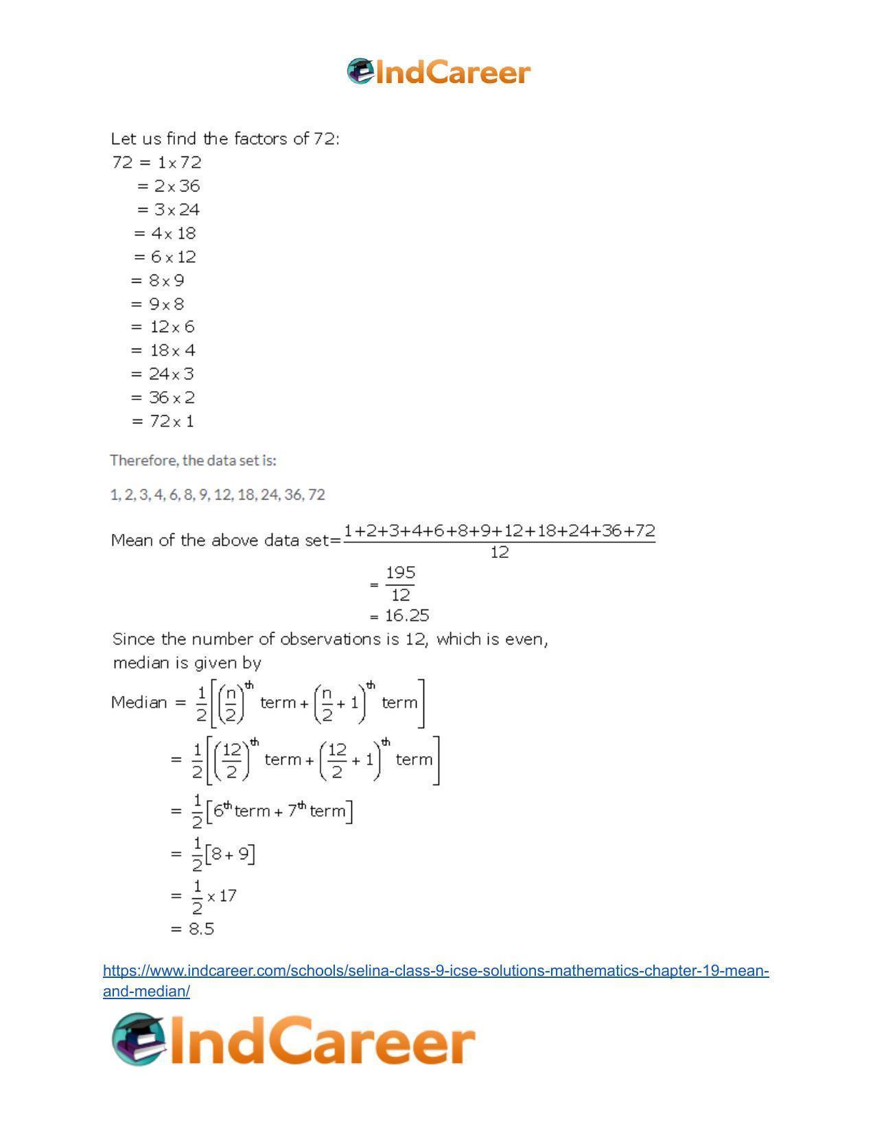 Selina Class 9 ICSE Solutions Mathematics : Chapter 19- Mean and Median - Page 27