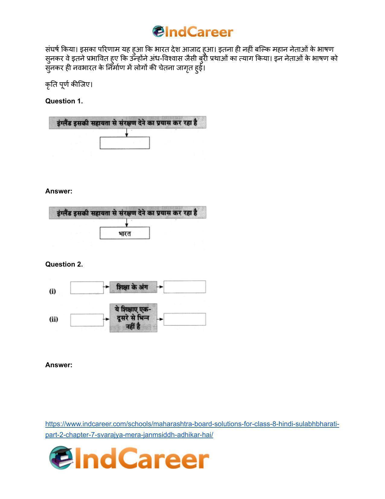 Maharashtra Board Solutions for Class 8- Hindi Sulabhbharati (Part 2): Chapter 8- मेरा विद्रोह - Page 12
