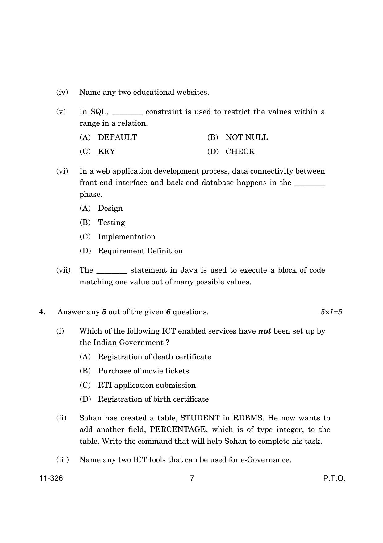 CBSE Class 12 Information Technology 2024 Question Paper - Page 7
