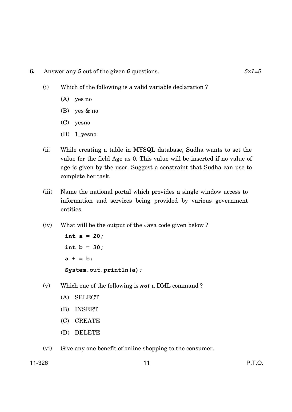 CBSE Class 12 Information Technology 2024 Question Paper - Page 11
