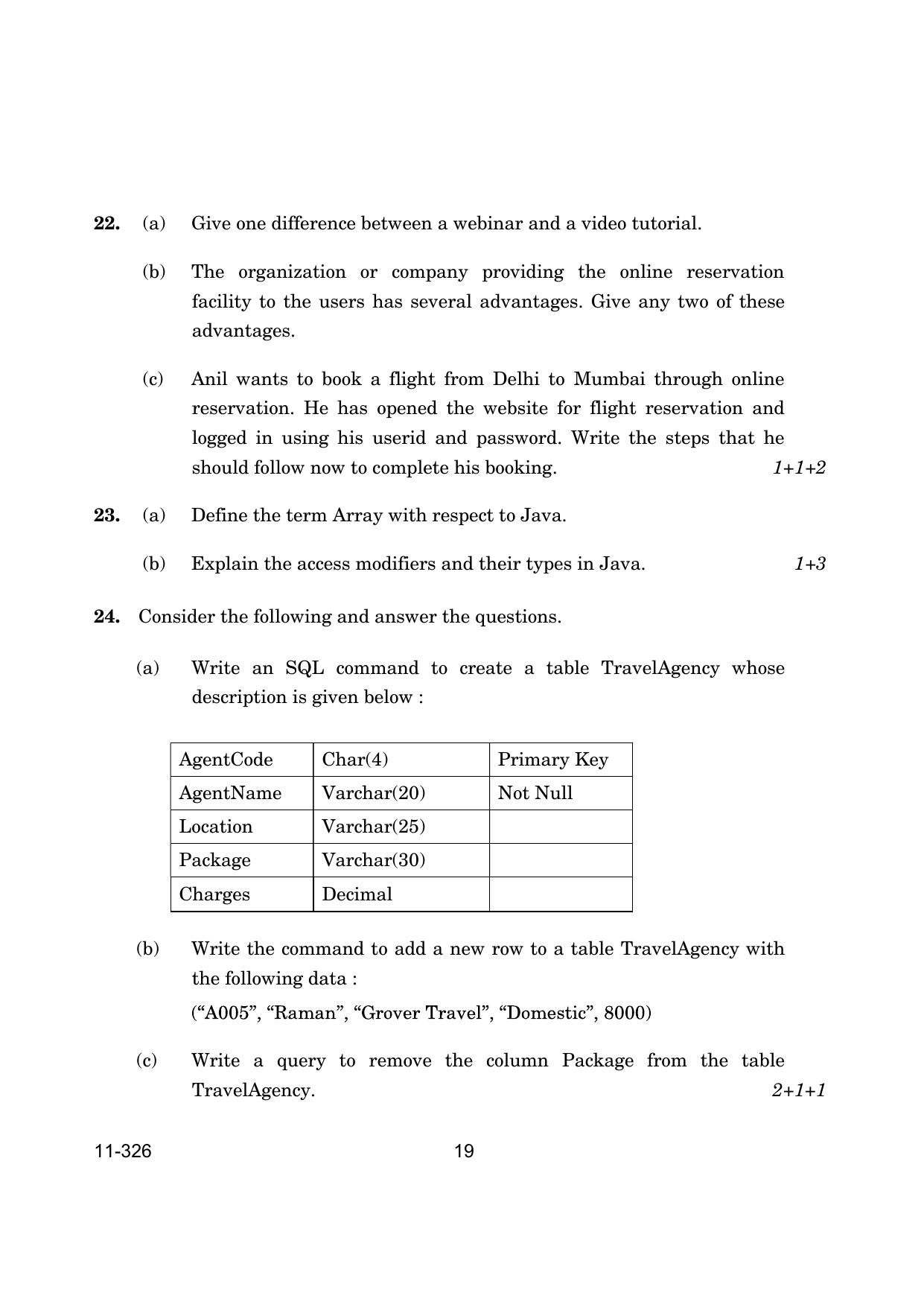 CBSE Class 12 Information Technology 2024 Question Paper - Page 19