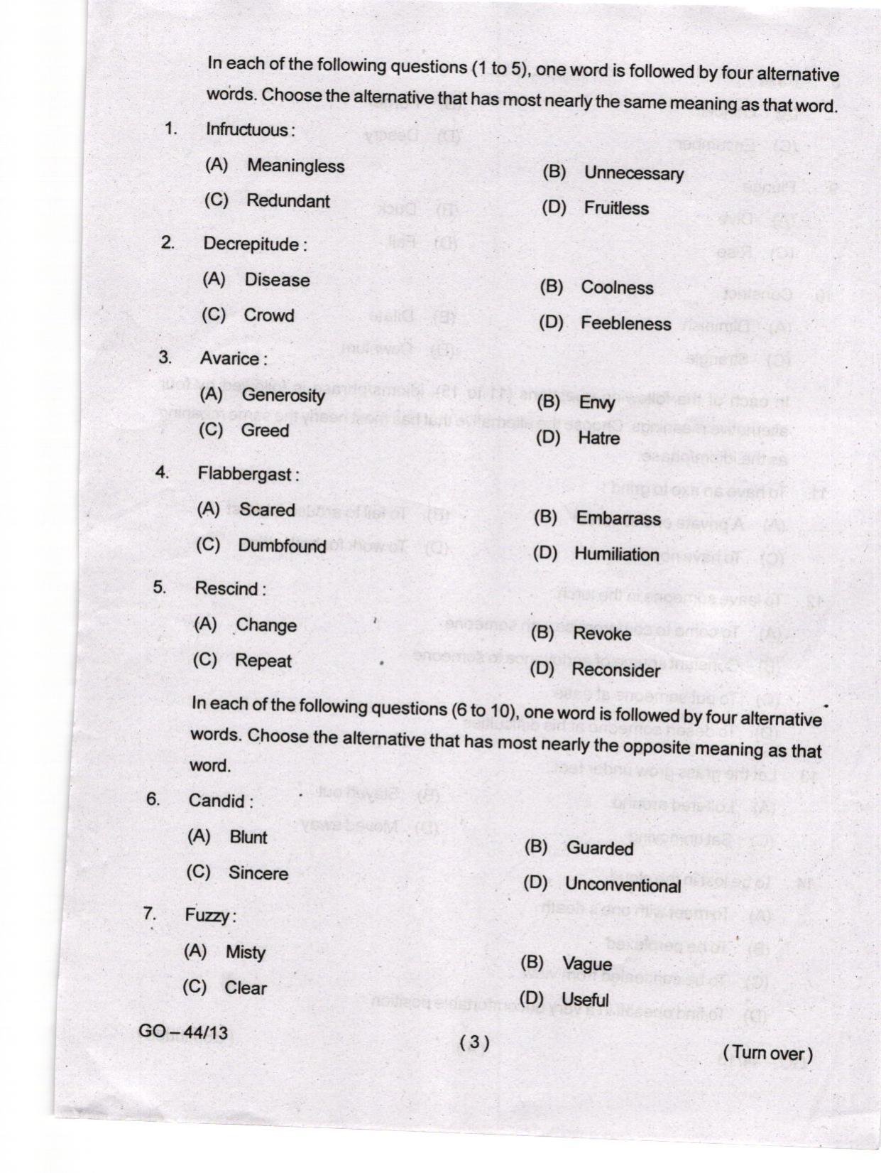 Odisha CPET 2024 IRPM Question Papers - Page 3