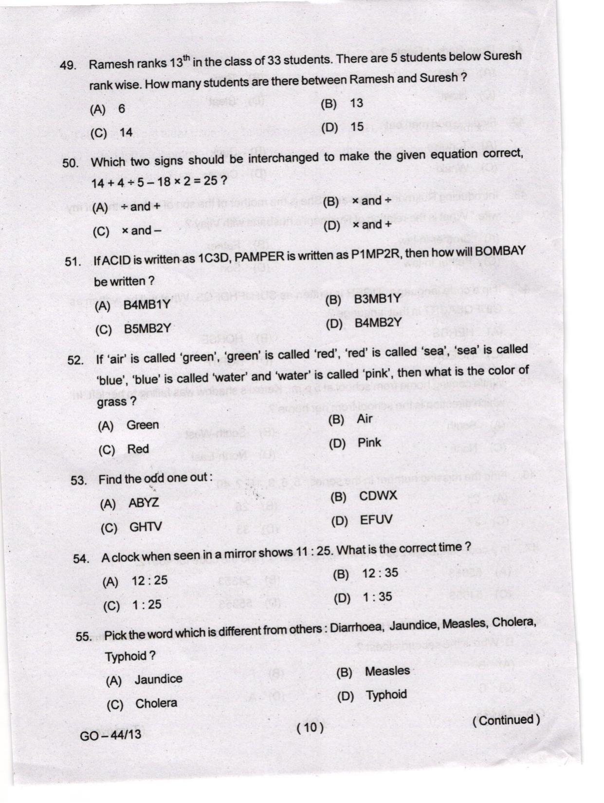 Odisha CPET 2024 IRPM Question Papers - Page 10