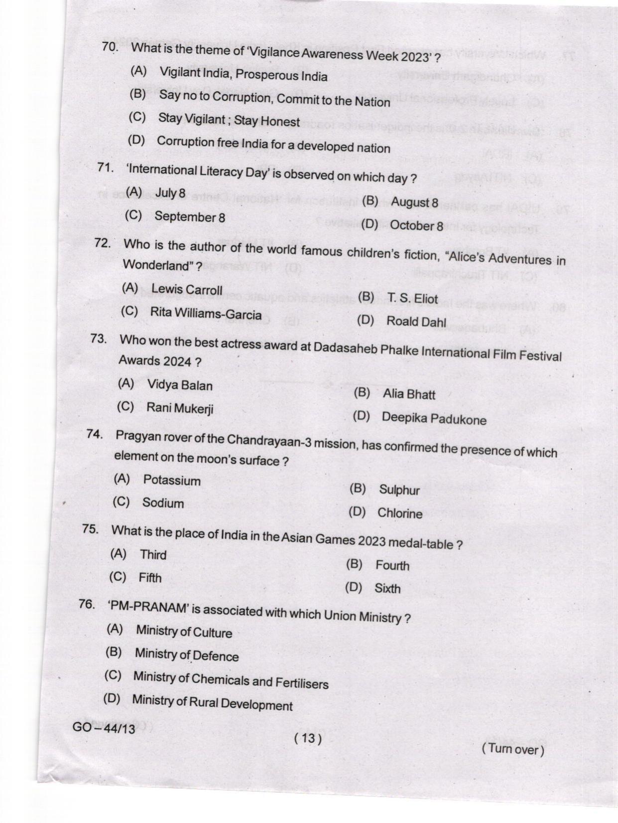 Odisha CPET 2024 IRPM Question Papers - Page 13
