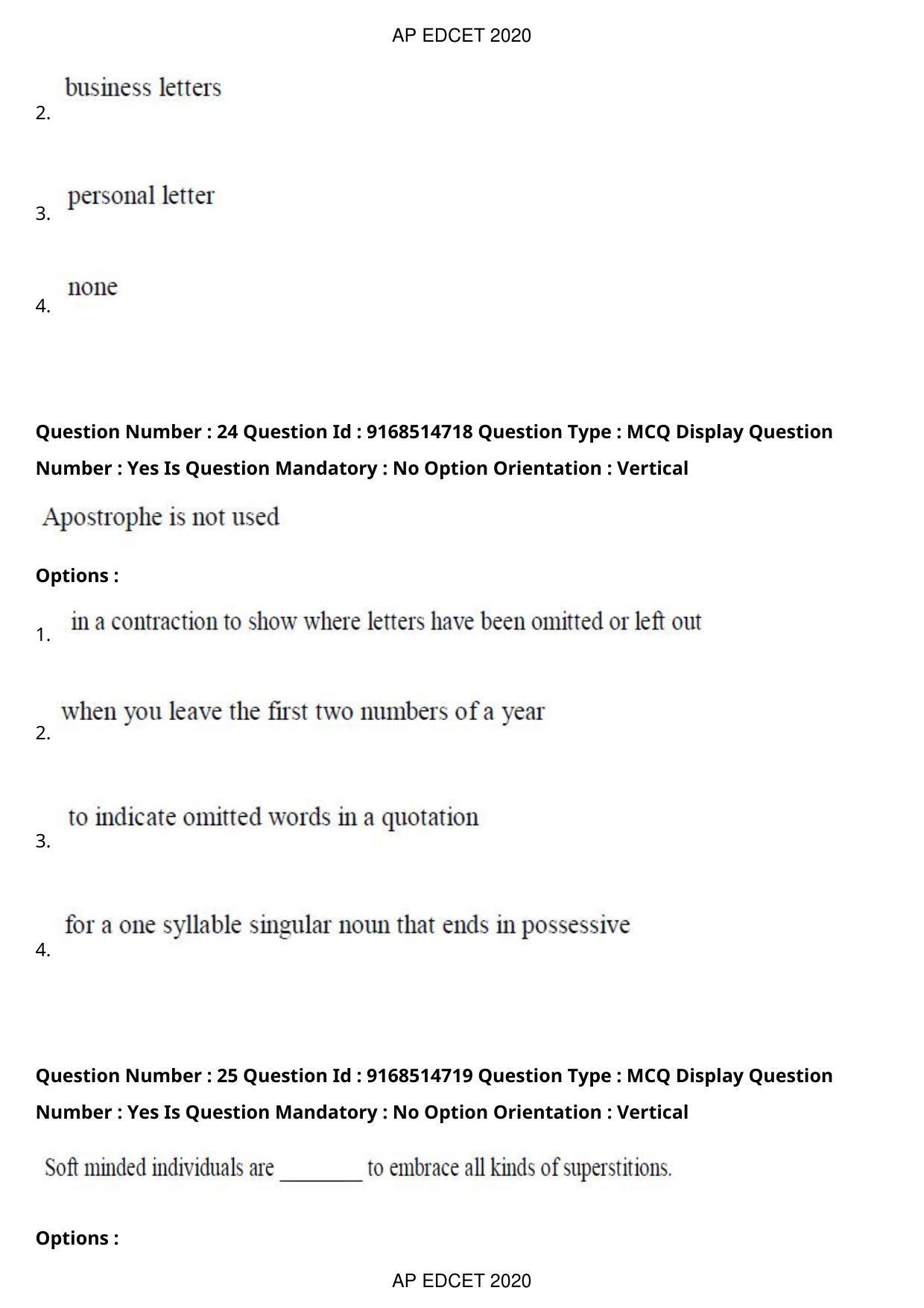 AP EDCET 2020 Maths Question Paper Shift 1 - Page 16